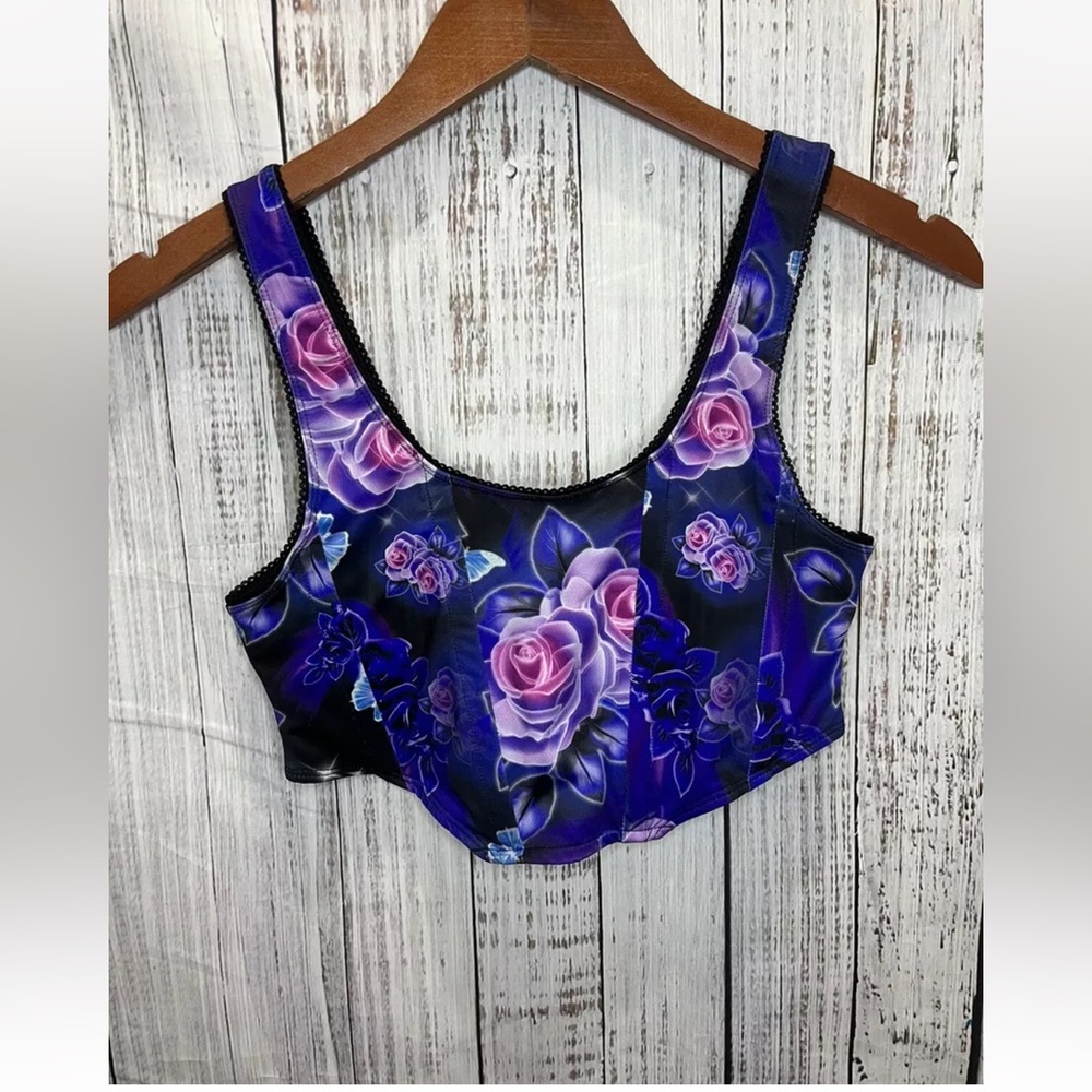Jaded London Floral Cropped Corset Top Size US 4